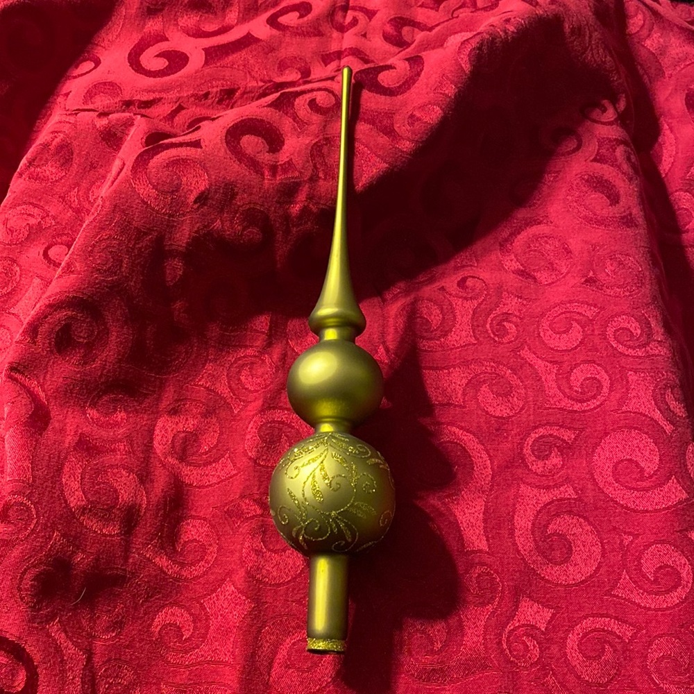 Blown Glass Tree Topper Green Made in Germany